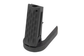Nighthawk Custom Carbon steel mainspring housing with magwell for Officer 1911s, flat with scalloped checkering